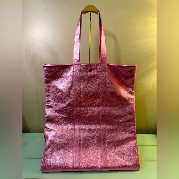 Burberry Handbags - Metallic Pink Leather Tote Bag